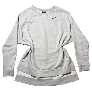 Nike Dri Fit Cotton/Polyester Loose Fit Crew Sweatshirt‎ (Women's Medium) Gray